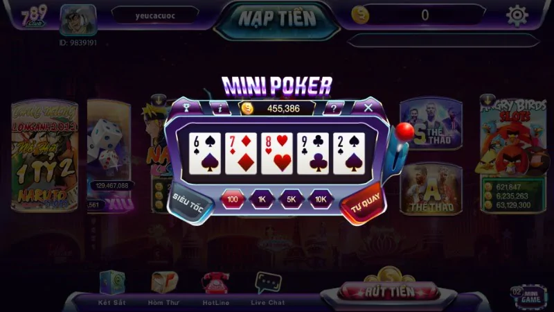 Hướng dẫn chơi Mini Poker 789 Club
